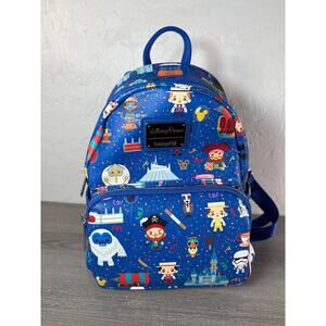 Disney Parks Loungefly Attractions Chibi Mini Backpack Blue